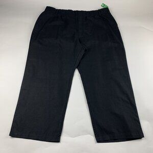 Gap Black Linen Wide Leg Ankle Pant XXL New